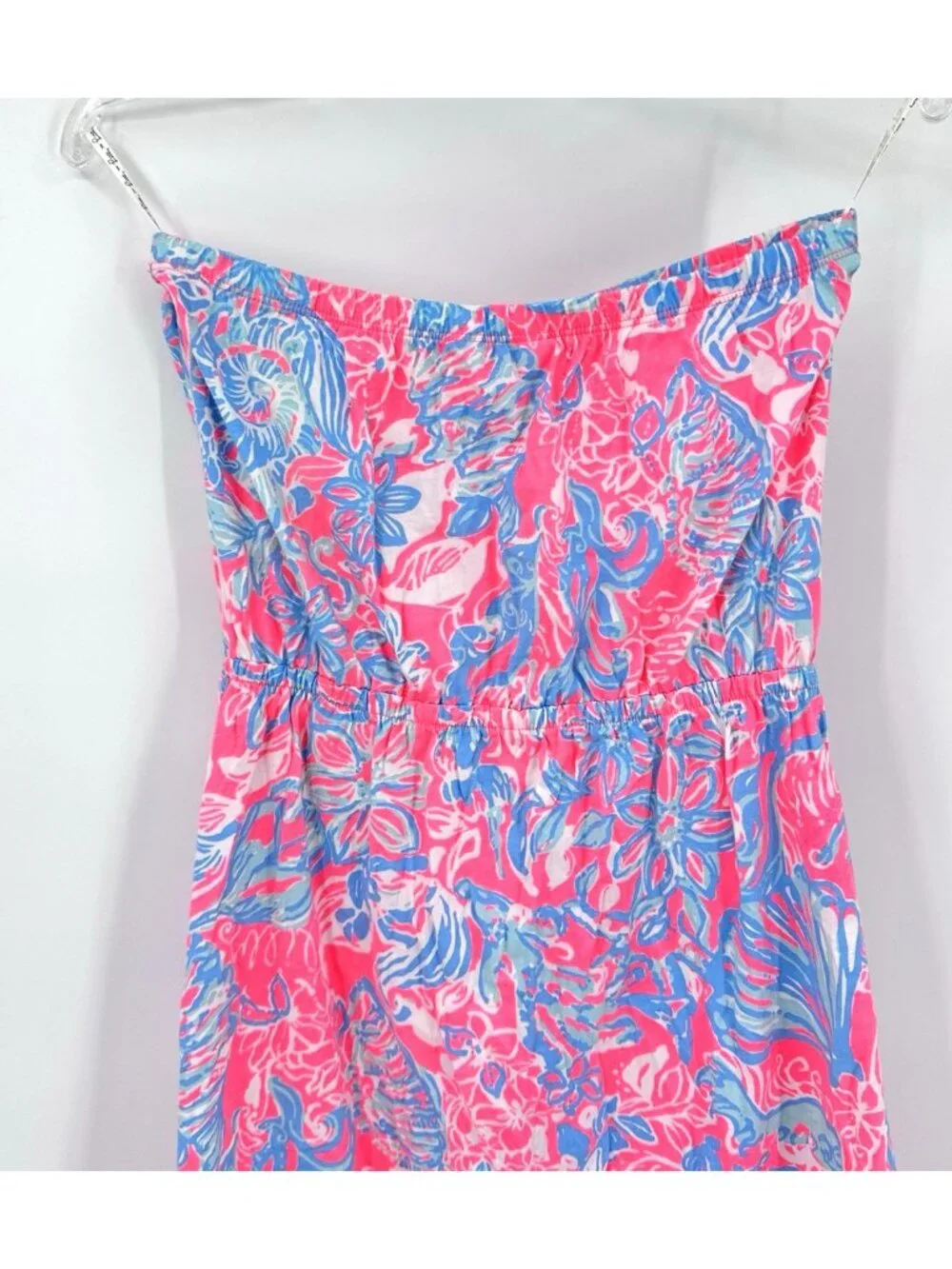 LILLY PULITZER Windsor dress M Vibrant Tropical Print Strapless Sundress Resort - Picture 6 of 10